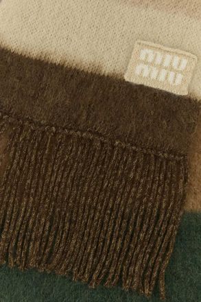 Miu Miu Embroidered Mohair Blend Scarf - Multicolor