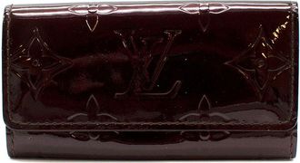 Louis Vuitton Burgundy Monogram Vernice 4 Key Holder