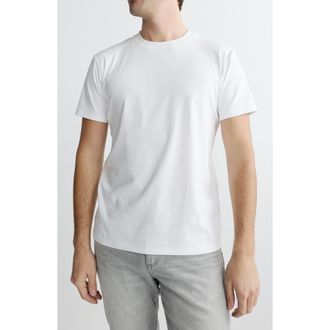 DL1961 Stretch Cotton Rib Crewneck T-Shirt in White at Nordstrom, Size X-Large