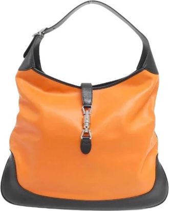 Gucci Pre-owned Leather gucci-bags - Dames - Vintage Schoudertas - Oranje - ONE Size - Vintage