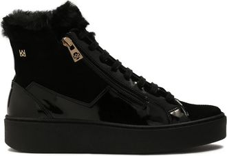 Kazar Ge&iuml;soleerde hoge sneakers met rits - Dames - Sneakers - Zwart - 41 EU - Leer - Schoenen