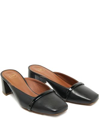 Malone Souliers square-toe leather mules - Black