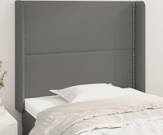 vidaXL Cabecero Con Orejas Cuero Sint&eacute;tico Gris 103x16x118/128cm Vidaxl