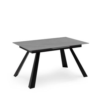 Koketto Home Mesa extensible porcel&aacute;nica arabella de 120cm tapa gris patas negro