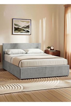 Home Discount Vida Designs Veronica Double Ottoman Bed Frame Velvet Fabric UKFR in Light Grey