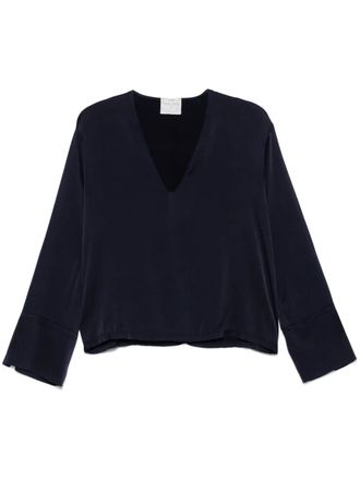 Forte_Forte satin blouse - women - Elastane/Silk - III - Blue