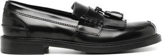 Kiton Loafers, male, Black, 7 UK, Black Slip-On Smooth Grain Shoes