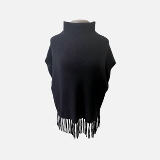 Elliott Lauren Fringe Poncho In Black