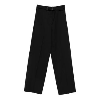 Max Mara Wijde broek - Dames - Broeken - Zwart - Maat: 3XS Leer