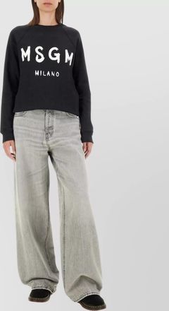 Msgm brushed logo print sweatshirt