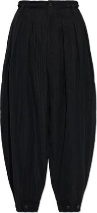 Yohji Yamamoto Pantalones Anchos Aleatorios con Pesta&ntilde;a en el Dobladillo - Trousers - Hombre - Negro - M