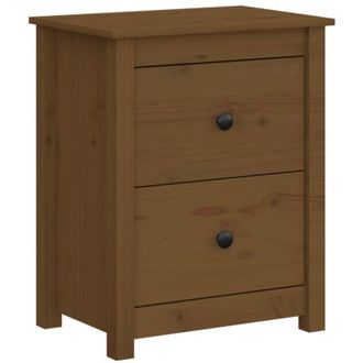 vidaXL Comodino Marrone Ambra 50x35x61,5 cm in Legno Massello di Pino - Vidaxl