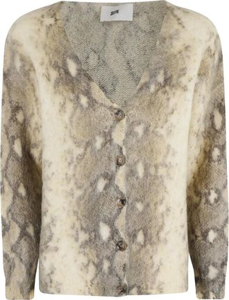 SOLOTRE Cardigan con effetto serpente - Toni neutri