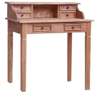vidaXL Escritorio Con Cajones Madera Maciza De Caoba 90x50x101 Cm Vidaxl