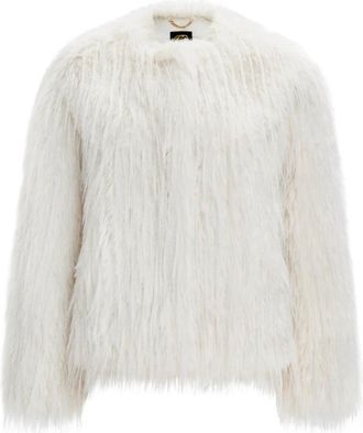 Cesare Gaspari Winter Faux Fur Jas - Wit - Dames - Jassen - Wit - L - Polyester - Jassen