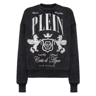 Philipp Plein Sweatshirt - Dames - Sweatshirts - Zwart - S - Katoen - Hoodies & sweatvesten