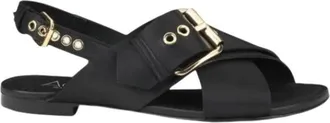 AGL Agl, Schoenen, Dames, Zwart, 36 EU, Leer, Summer Criss Cross Sandal
