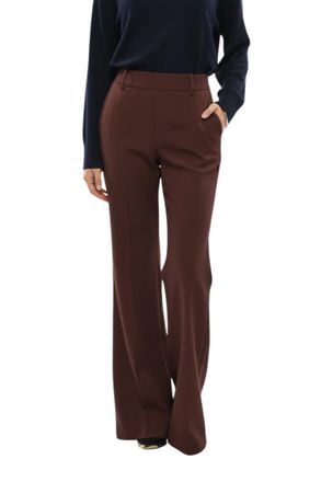 Ermanno Scervino Maroon Flat Front Pants