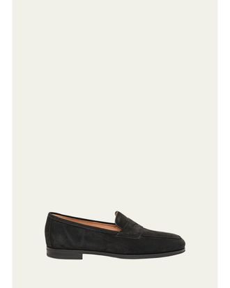 Santoni Carla Suede Penny Loafers