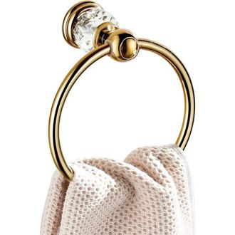 OEM Anillo Para Toallas De Cristal, Toallero Dorado Para Ba&ntilde;o, Toallero Redondo Para Decoraci&oacute;n De Pared -crezuo