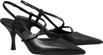 Tory Burch Double T Buckle Strap Pump in Perfect Black at Nordstrom, Size 10.5