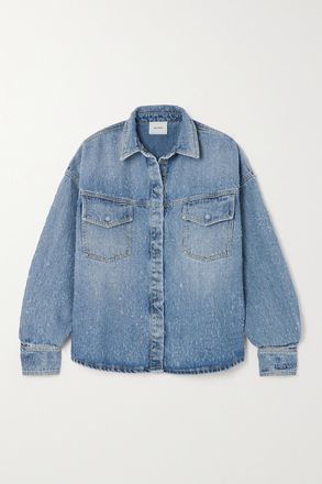 Halfboy Camicia Oversize In Denim Effetto Invecchiato - Blu