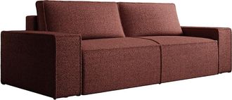Vente-Unique Sof&aacute; cama de 4 plazas en chenilla burdeos AMELIA