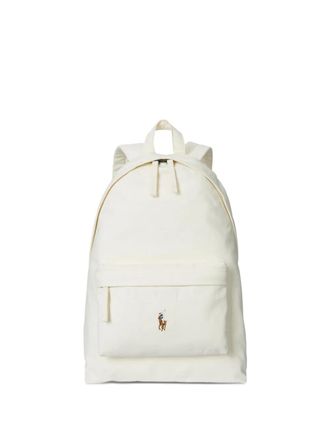Polo Ralph Lauren Polo Pony-embroidered backpack - men - Cotton - One Size - White