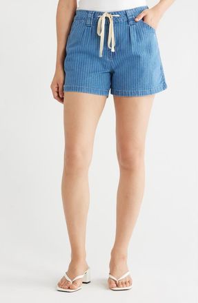 Sanctuary Villa Drawstring Shorts in Light Blue Stripe at Nordstrom Rack, Size X-Small