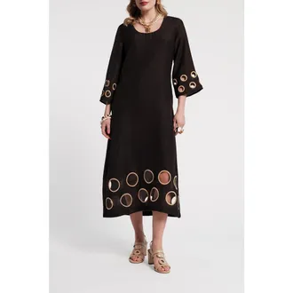 Frances Valentine Faye Cut Out Maxi Dress in Black/taupe at Nordstrom, Size X-Large