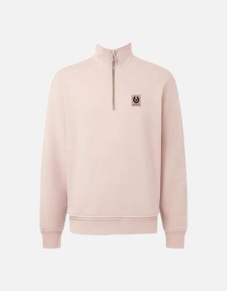 Belstaff Mens Belstaff Quarter Zip Sweatshirt Dusk Pink - Tan - Size: 42