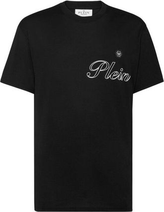 Philipp Plein Classic Black Cotton T-Shirt With Signature Logo