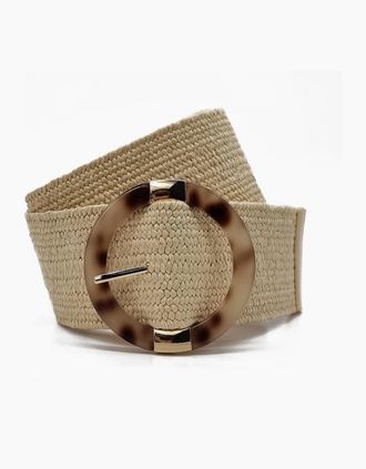 Nooki Design Womens Kayleigh Elasticated Belt - Cream - Size: ONE