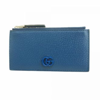 Gucci Navy Leather Coin Purse/Coin Case (Pre-Owned)