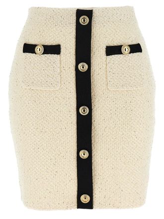 Self Portrait Bicolor Cotton Long Womens Skirt