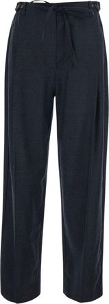 Tela High-Waisted Pleated Wool Straight-Leg Pants