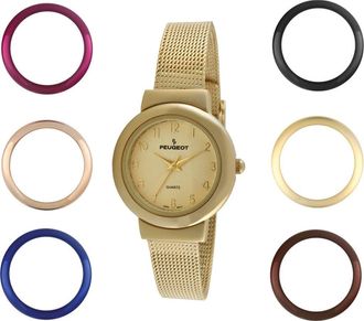 Peugeot Seven Interchangeable Bezel Watch Gift Set- 25MM in Gold at Nordstrom