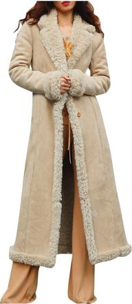 Generic Flodxo Long Winter Coats for Women Ladies Fleece Jackets Padded Thickened Warm Coat Elegant Casual Outdoor Windproof Jacket Outerwear Warm Overcoat Pl