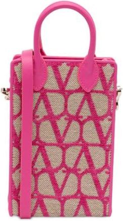 Valentino Pre-owned Mini Bags, female, Pink, Size: ONE SIZE Pre-owned Mini Canvas Shoulder Bag