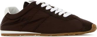 Miu Miu Womens Chocolate Fabric And Suede Sneakers Bruciato