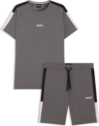 BOSS Contrast-insert pyjamas in a cotton blend