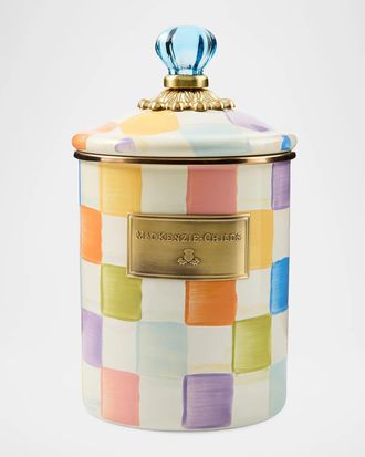 MacKenzie-Childs Medium Confetti Check Canister