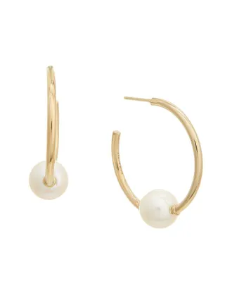 Chlo&eacute; Darcey Pearl Hoop Earrings