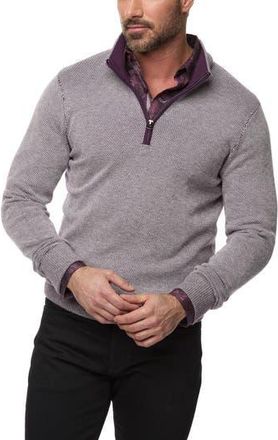 Robert Graham Shane Quarter Zip Pullover in Dark Purple at Nordstrom Rack, Size Xx-Large