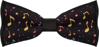 Generic Musical Note Bow Ties for Men Classic Adjustable Pretied Bowties for Business Wedding Party