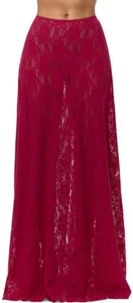 Naked Wardrobe Lace Maxi Skirt in Dark Raspberry at Nordstrom, Size X-Large