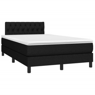vidaXL Cama Box Spring Con Colch&oacute;n Y Luces Led Tela Negro 120x190 Cm Vidaxl