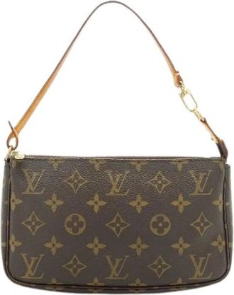 Louis Vuitton Pre-owned Monogram Pochette Accessoires - Dames - Vintage Mini Tas - Bruin - ONE Size - Leer - Vintage