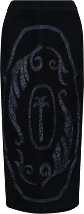 Johanna Ortiz Gonna midi Pueblo Ancestral in pelle - Nero