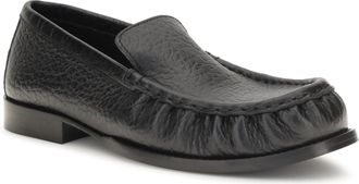 Dries Van Noten Womens Loafers Grained Calf Leather Black